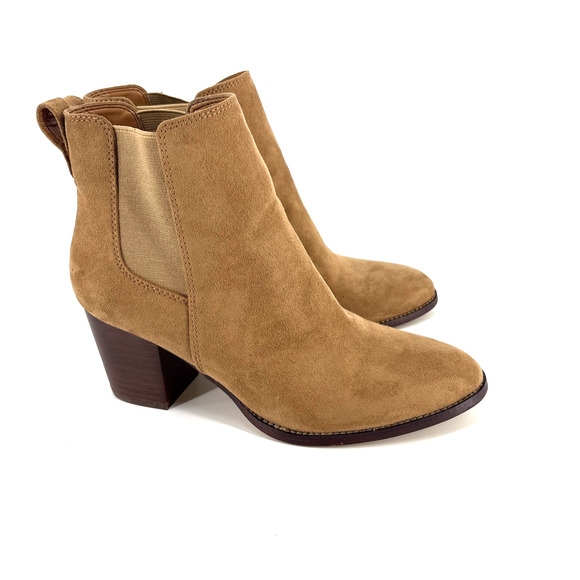 J. Crew Chelsea Booties Womens 7.5 Rory Microsuede Suede Heeled Boots - Picture 1 of 7